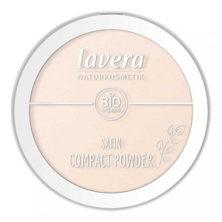 lavera Satin Compact Powder Light 01 Nude with Organic Almond Oil and Rice Powder Vegan Mattifying Long-Lasting Velvety