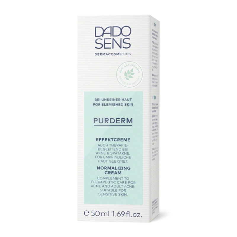 DADO SENS PURDERM Effect Face Cream 50ml - Gentle Care for Impure Skin of All Ages - Also Suitable for Therapy