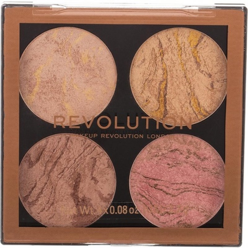 Makeup Revolution Cheek Kit Fresh Perspective Face Bronzing Highlighter Palette 4 Shades 8.8g