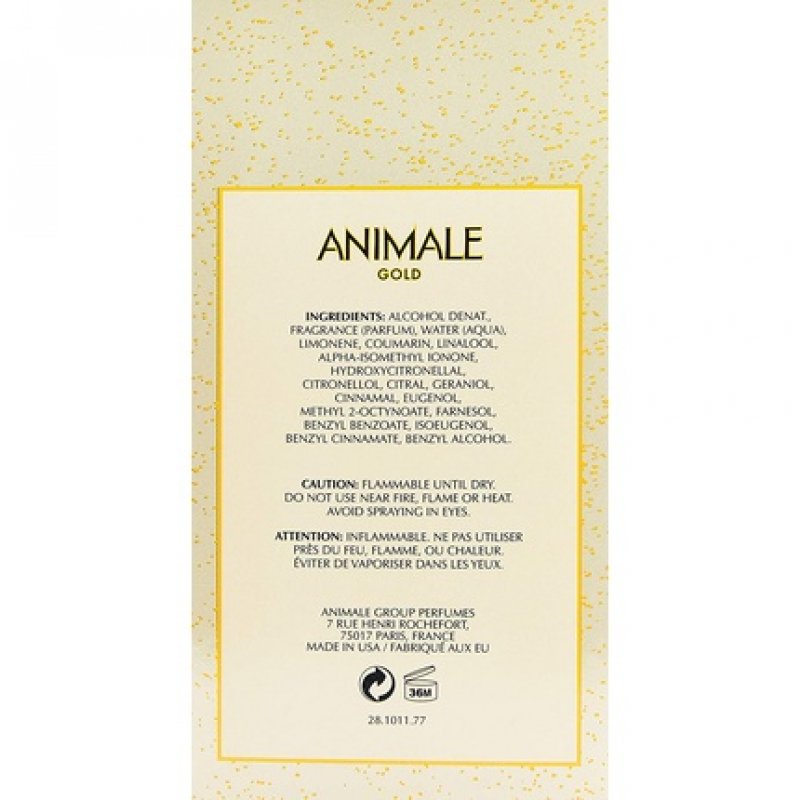 Animale Gold Eau De Toilette Spray 3.4oz for Men