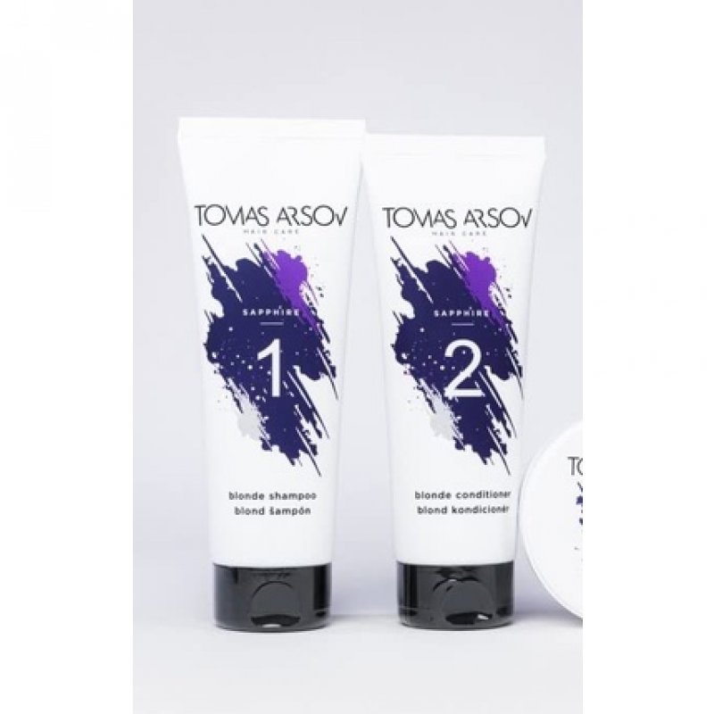 TOMAS ARSOV Sapphire Shampoo and Conditioner Set for Blonde, Highlighted, Bleached, and Gray Hair