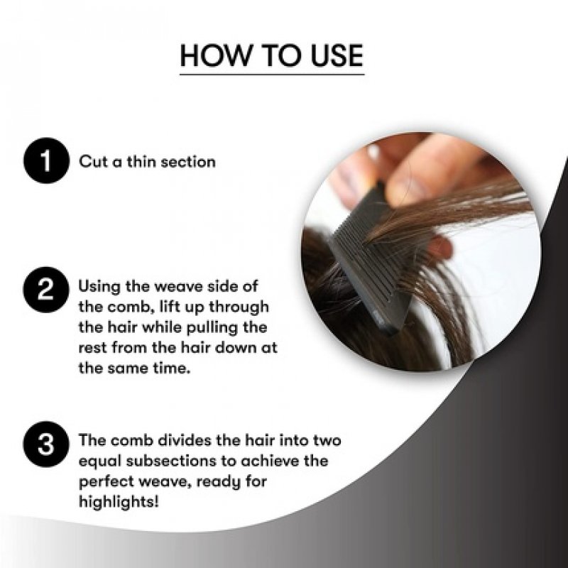 Framar Dreamweaver Highlight Comb Set for Hair Stylist with Metal Pick and Balayage Comb - Black