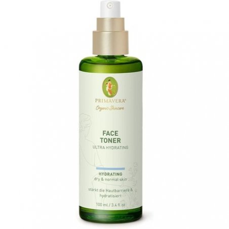 PRIMAVERA Ultra Hydrating Face Toner 100ml - Natural Cosmetics for Normal to Dry Skin - Vegan