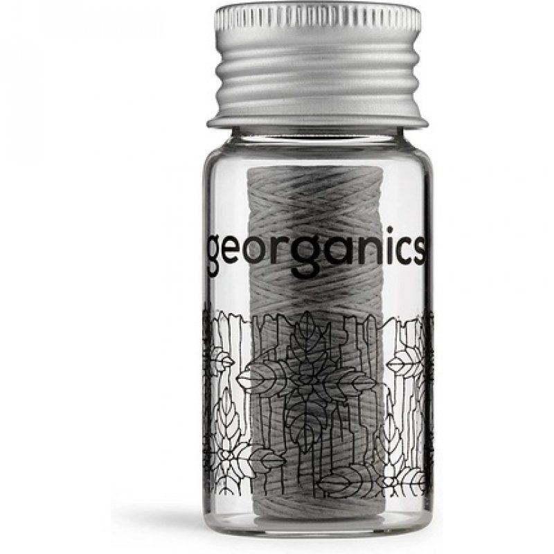 Georganics Natural Biodegradable Dental Floss with Beeswax and Peppermint 30 Meters - Activated Charcoal