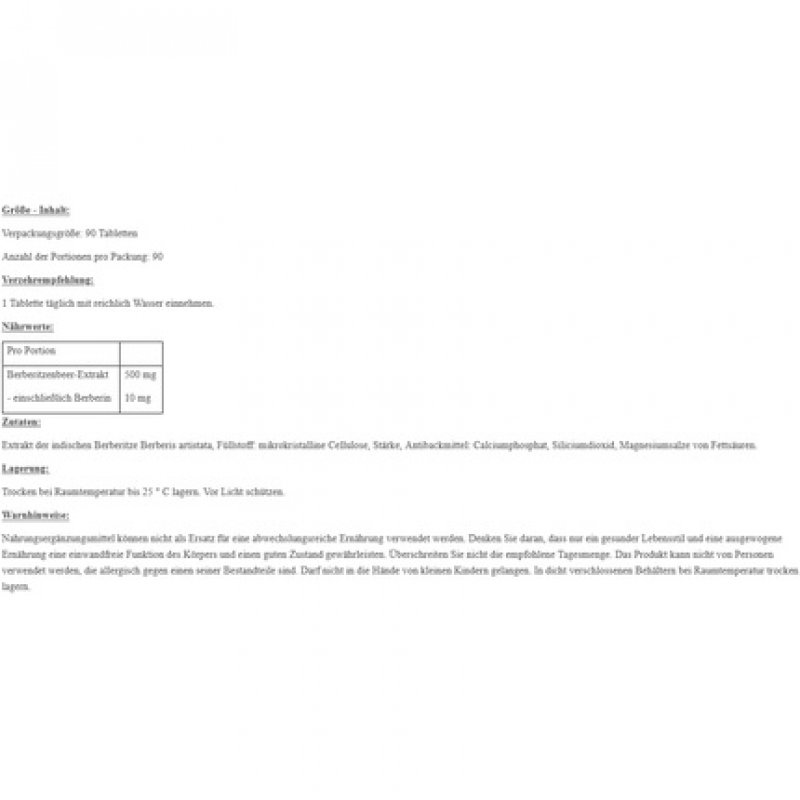 OstroVit Berberine 90 Tablets