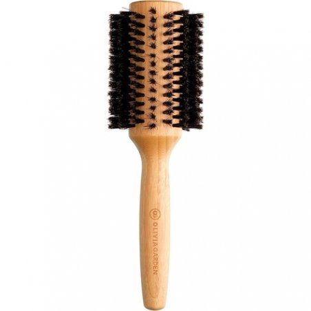 Olivia Garden Bamboo Touch Brush Eco-conscious Round Bamboo Touch Blowout Hair Brush with 100% Boar Bristles 40mm