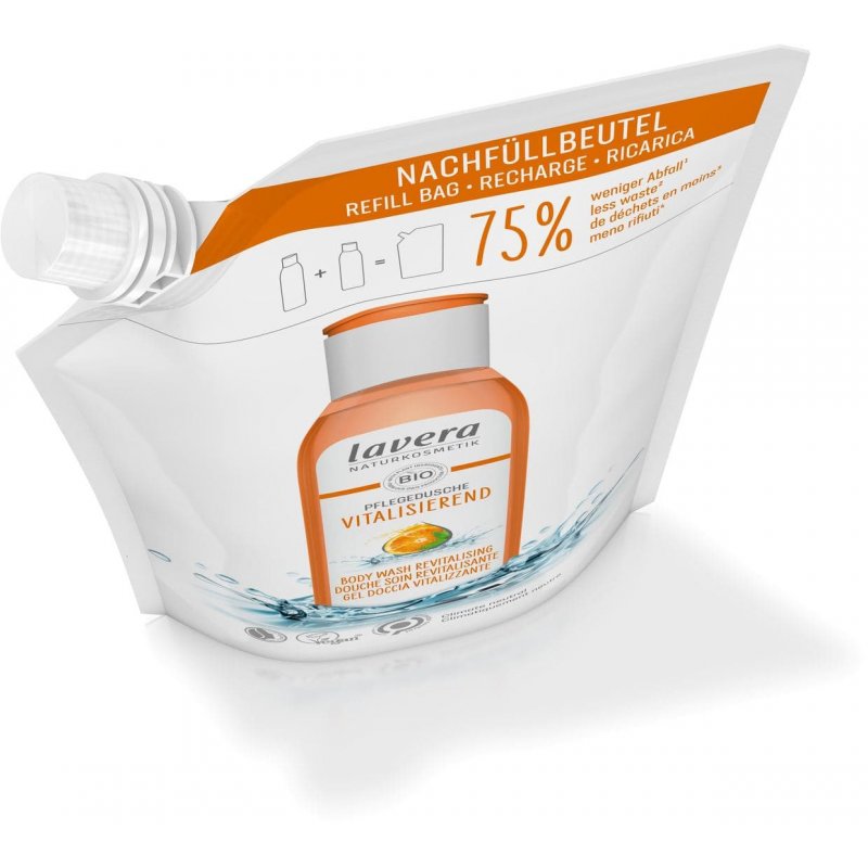 Lavera Refill Bag Body Wash Revitalising 500 ml Shower gel Unisex Orange