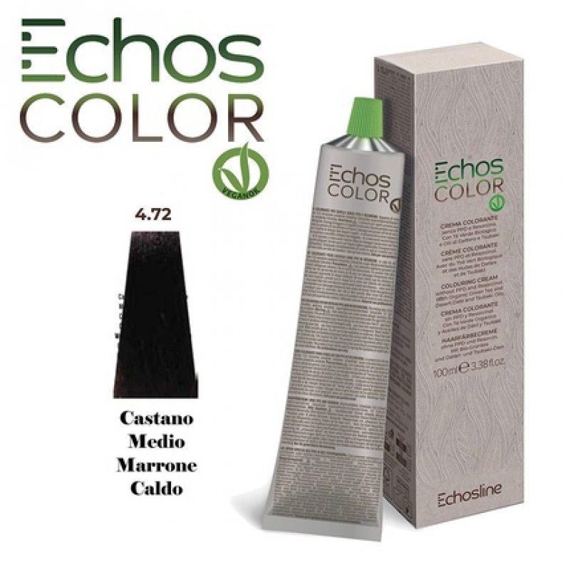 NEU Echos Color 4.72 Medium Brown Warm Brown Hair Color Cream without PPD and Resorcin 100ml