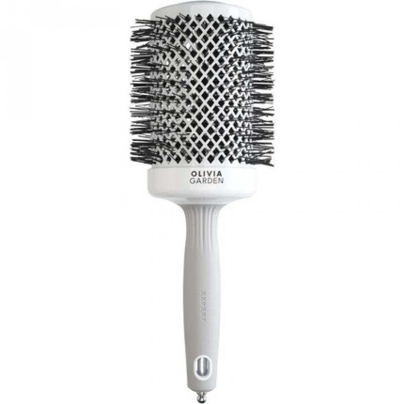 Olivia Garden Expert Blowout Shine Hairbrush White and Grey 65mm