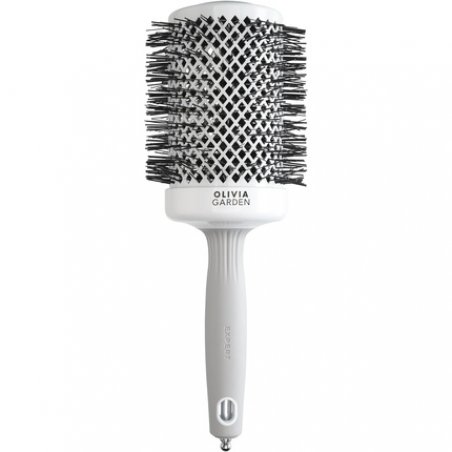 Olivia Garden Expert Blowout Shine Hairbrush White and Grey 65mm