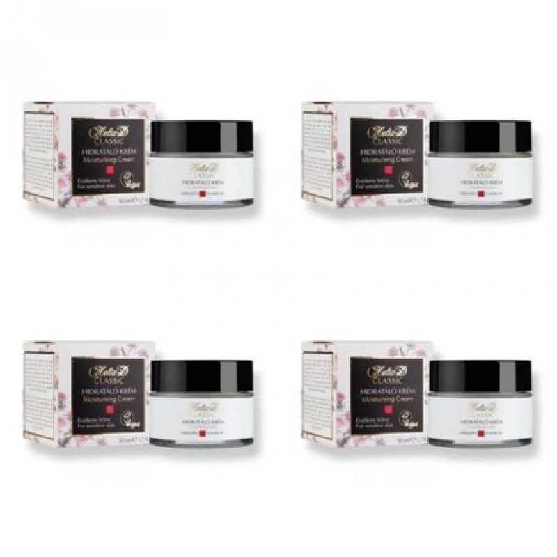 Helia-D Classic Moisturizing Face Cream for Sensitive Skin Vegan 50ml - Pack of 4