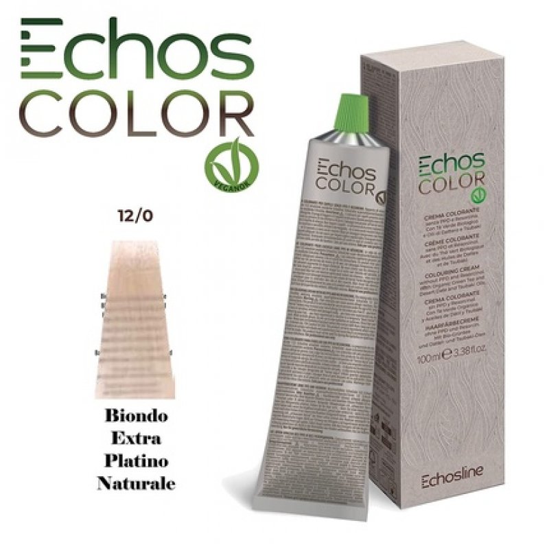 NEU Echos Color 12.0 Natural Extra Platinum Blonde Color Cream without PPD and Resorcin 100ml