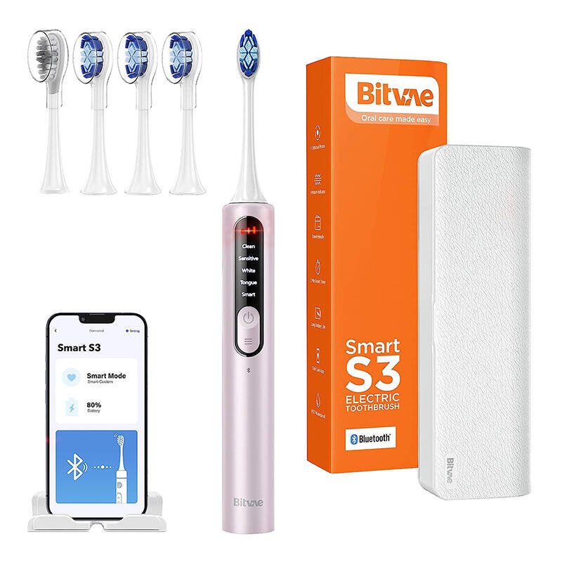 Sonic toothbrush with app, tips set and travel etui S2 (white)