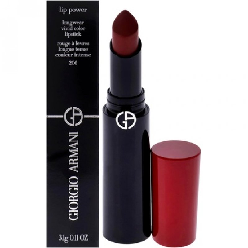 Giorgio Armani Lip Power Longwear Vivid Color Lipstick 206 Cedar for Women 0.11 oz
