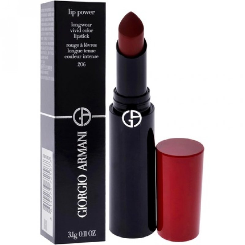 Giorgio Armani Lip Power Longwear Vivid Color Lipstick 206 Cedar for Women 0.11 oz
