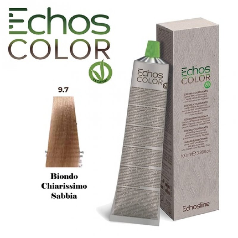 NEU Echos Color 9.7 Very Light Blonde Sand Color Cream without PPD and Resorcin 100ml