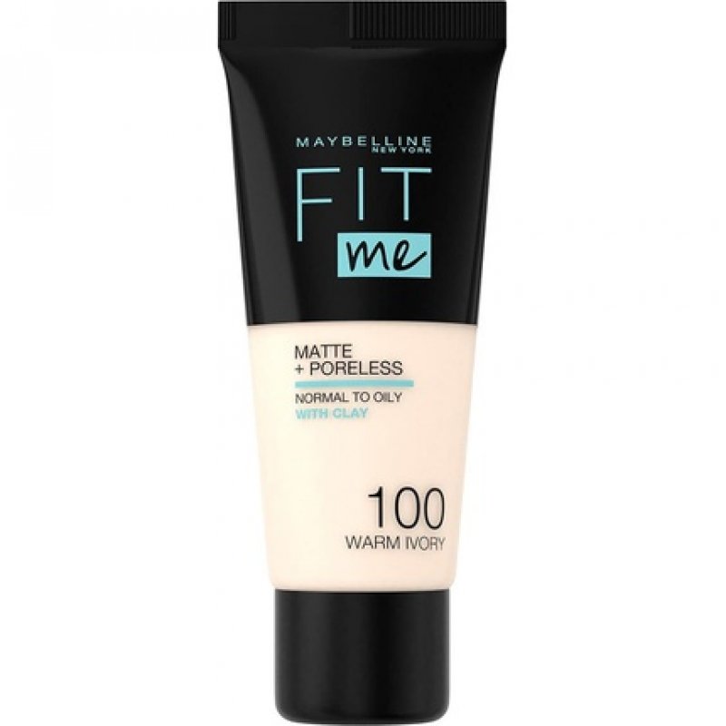 Maybelline Fit Me Foundation Matte and Poreless Full Coverage Blendable for Normal to Oily Skin 100 Warm Ivory 30ml