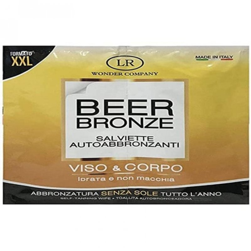 Beer Bronze, 1 Bag With 2 Wipes For Face And Body 10 Ml - Wonder