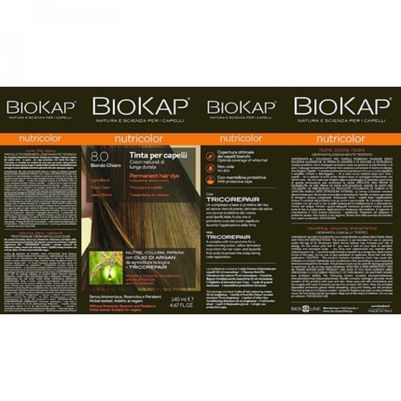 Bios Line Biokap Nutricolor Hair Dye 8.0 Light Blonde 140ml