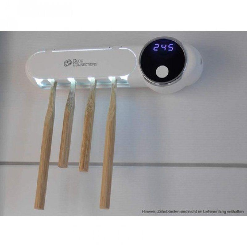 Good Connections UV-C Toothbrush Sanitizer for Four Electric/Manual Toothbrushes White 22.5 x 4.2 x 6.7 cm