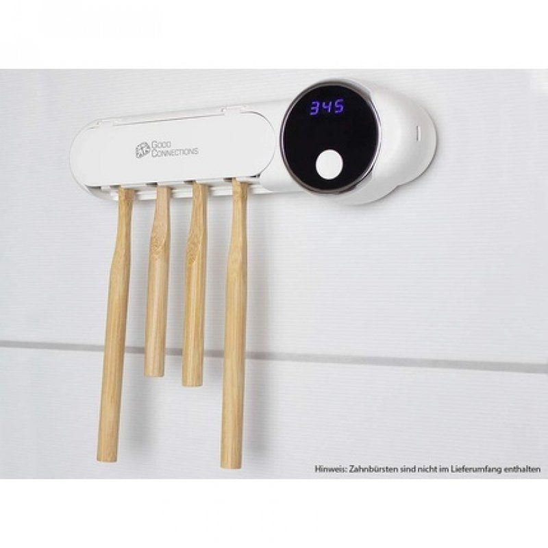 Good Connections UV-C Toothbrush Sanitizer for Four Electric/Manual Toothbrushes White 22.5 x 4.2 x 6.7 cm