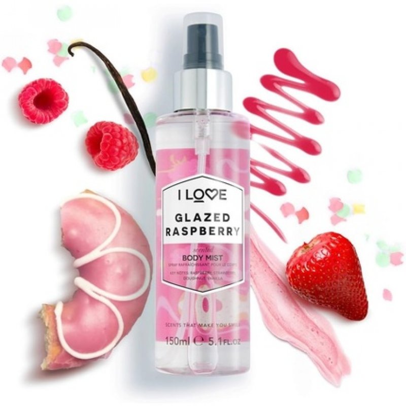 I Love Signature Glazed Raspberry Long Lasting Fast Drying Non Sticky Body Mist for Her 150ml