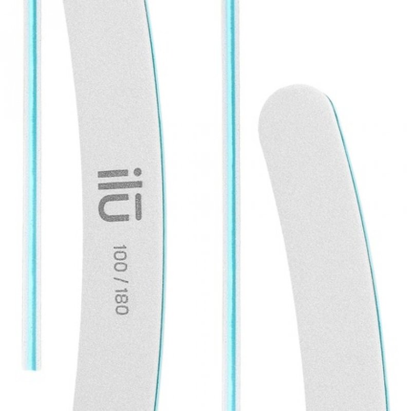 T4B ILU Banana Nail File for Natural Nails Double-Sided Curved High Quality 100/180 Grit