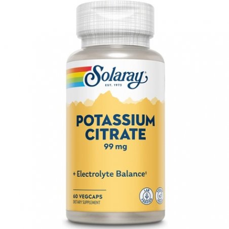 Solaray Potassium Citrate Healthy Electrolyte Balance Nerve Muscle Function Support Vegan 60 VegCaps
