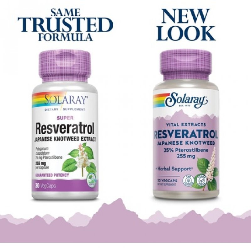 SOLARAY Super Resveratrol with Pterostilbene Veg Cap 250mg 30ct