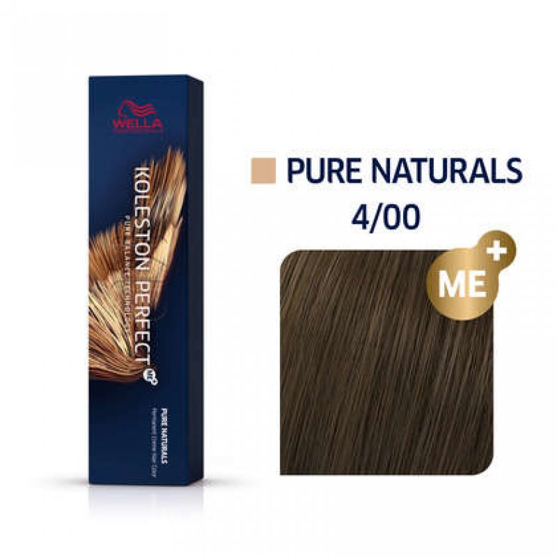 Wella Koleston Perfect Me KP Pure Naturals Permanent Hair Color 4/00 Medium Intensive Brown 60ml