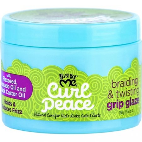 Just for Me Curl Peace Braiding & Twisting Grip Glaze 5.5oz - Hair Nourishment and Frizz Reduction
