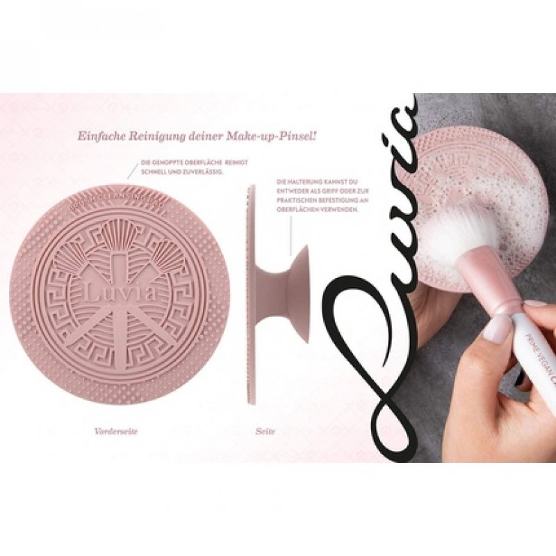 Luvia Prime Vegan Pro Candy Makeup Brush Set 7 Brushes with Storage, Blender Sponge and Cleaning Mat Mother of Pearl