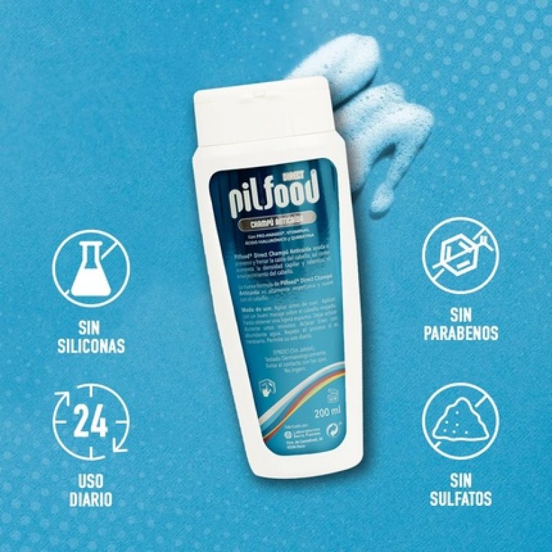 Anti Hair Loss Shampoo with Pro-Anagex, Hyaluronic Acid and Betaine Pilfood Direct Vegetable Shampoo 200ml