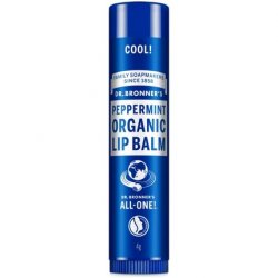 Dr Bronner's Peppermint Lip Balm with No Synthetic Ingredients and Organic Oils 4g