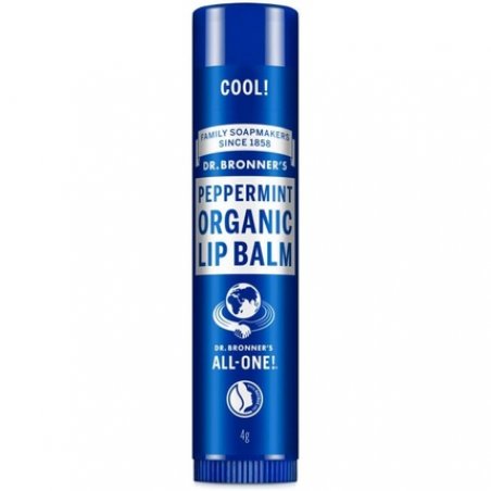 Dr Bronner's Peppermint Lip Balm with No Synthetic Ingredients and Organic Oils 4g