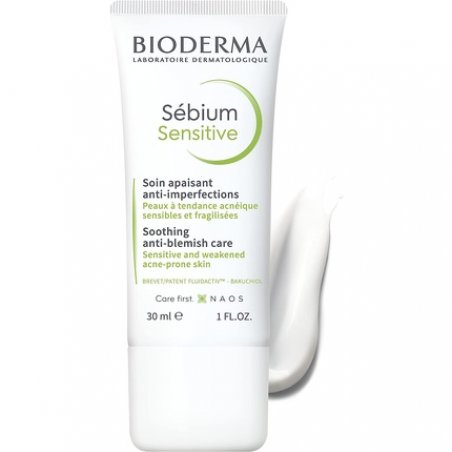 Bioderma Sébium Sensitive Soothing Moisturizer for Acne Prone Skin Face Cream Hydrates Skin Eliminates Spots Reduces
