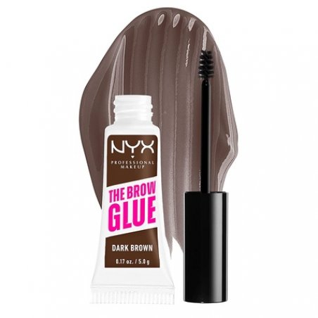 NYX Professional Makeup The Brow Glue Extreme Hold Tinted Eyebrow Gel Dark Brown 0.17 Fl Oz