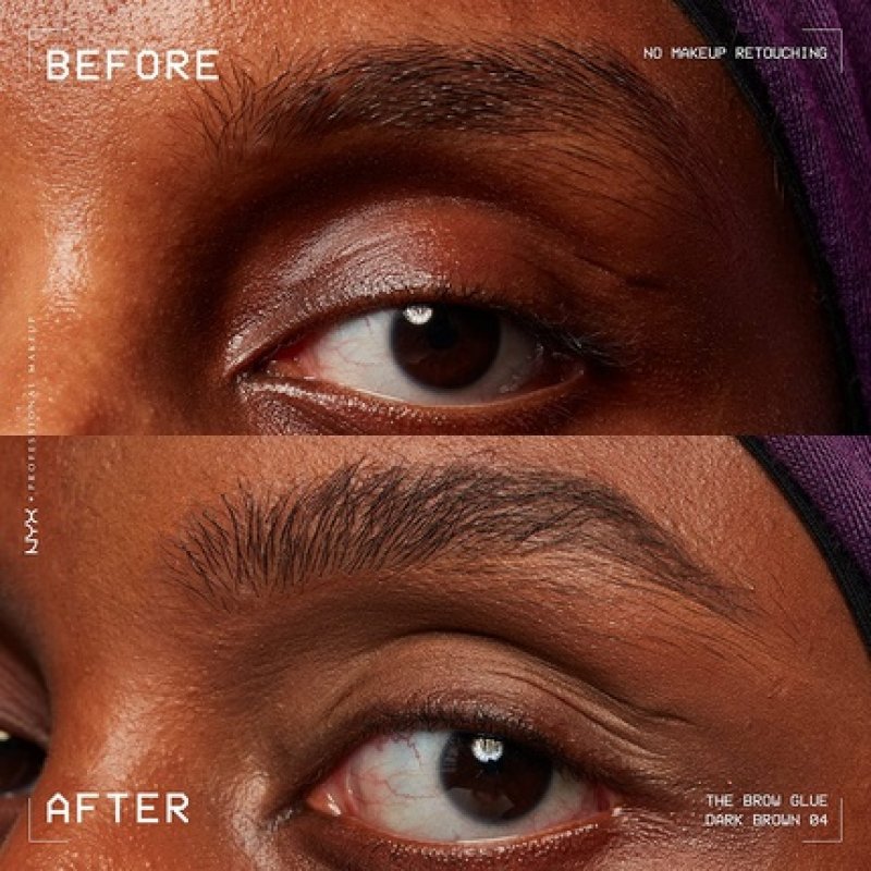 NYX Professional Makeup The Brow Glue Extreme Hold Tinted Eyebrow Gel Dark Brown 0.17 Fl Oz