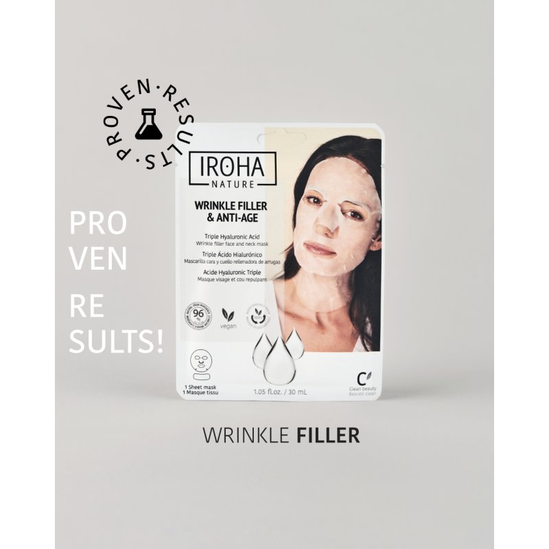 Iroha Nature Anti-Ageing & Wrinkle Filler Sheet Face Mask With Triple Hyaluronic Acid