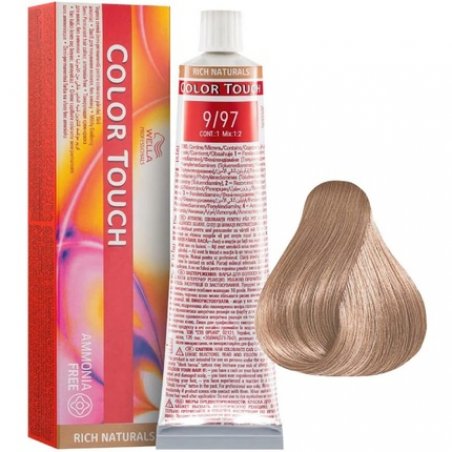 9/97 Blonde Very Clear Cendre Wella Color Touch Rich Naturals Ammonia Free 60ml