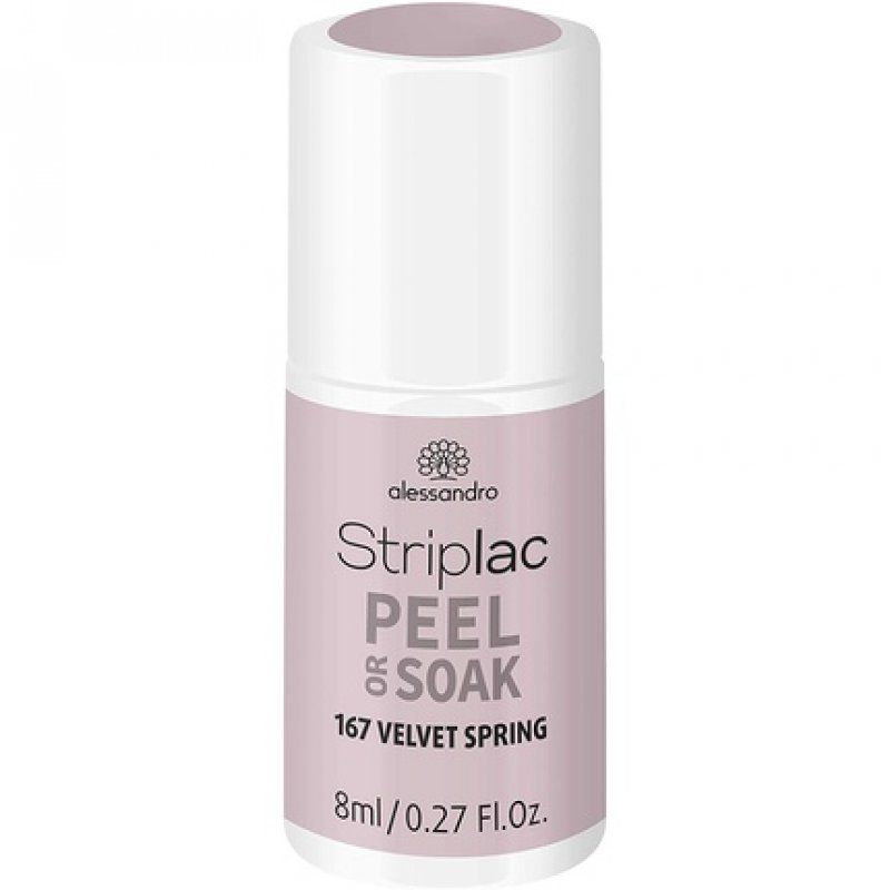 Alessandro Striplac Peel Or Soak Velvet Spring Led Nail Polish In Gray Pink, Front