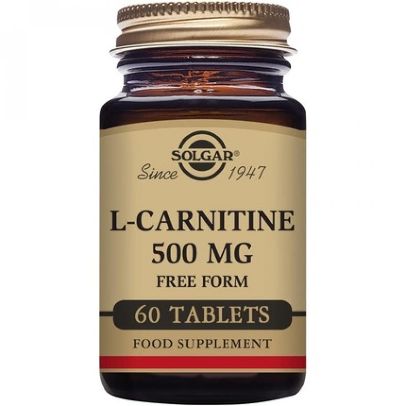 Solgar L-Carnitine Tablets 500mg Metabolism Support 60 Tablets - Vegan, Gluten Free and Kosher