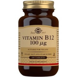 Solgar Vitamin B12 Tablets 100µg - Pack of 100 - Easy to Take Form - For Healthy Nervous System, Heart and Mind - Red