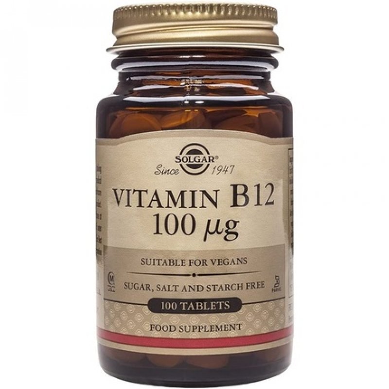 Solgar Vitamin B12 Tablets 100µg - Pack of 100 - Easy to Take Form - For Healthy Nervous System, Heart and Mind - Red