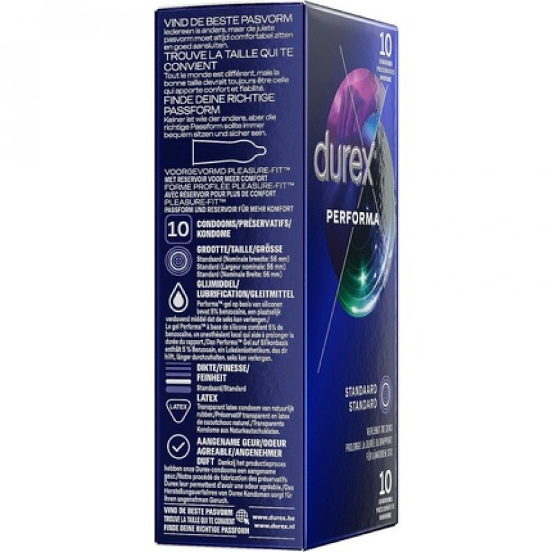 Durex Performa Condoms with 5% Benzocaine Gel for Longer Lasting Pleasure