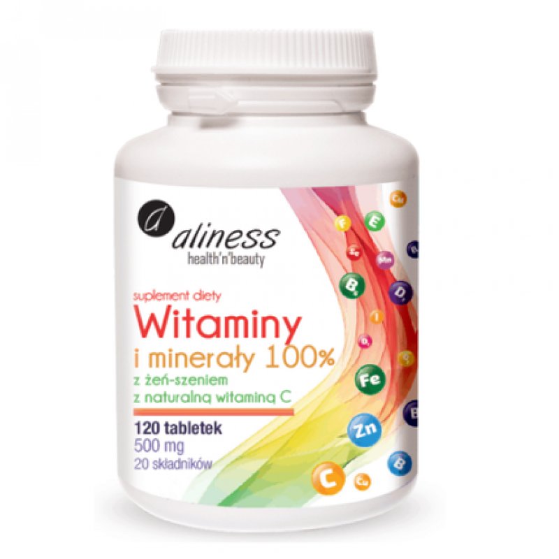 Vitamins and Minerals 100% ALINESS Health of the Body 120 Tablets