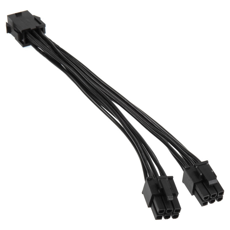 Kolink compatible Adapter 6-Pin-PCIe auf 2x 6-Pin-PCIe-Stecker, schwarz, 15cm