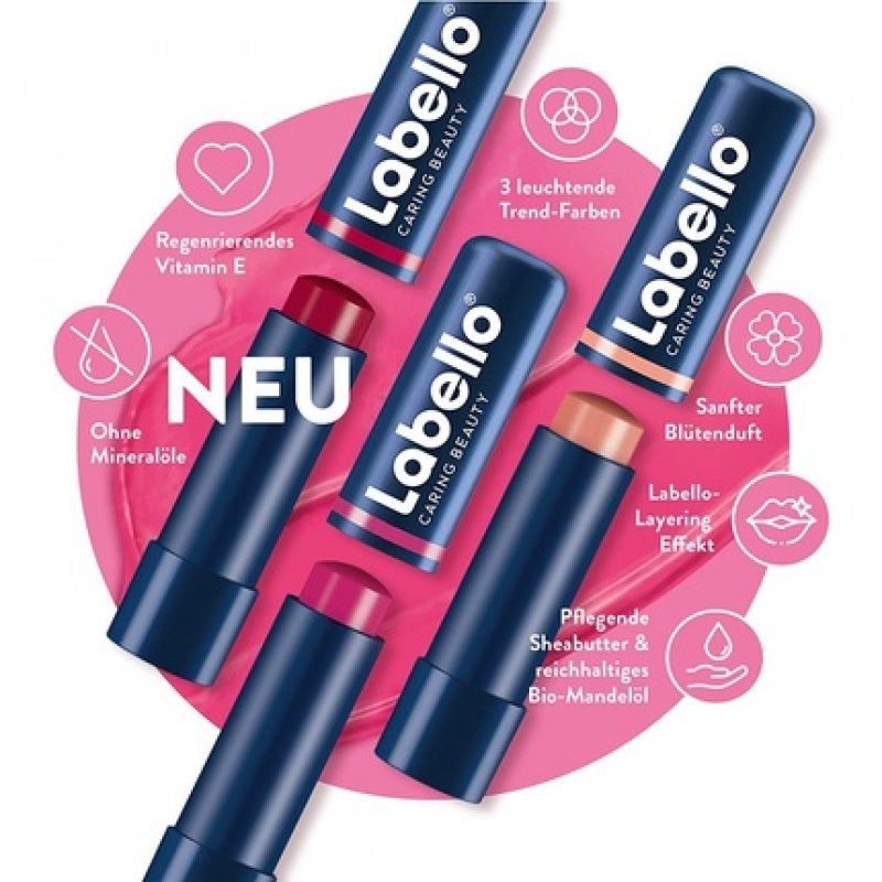 Labello Caring Beauty Nude Lip Balm with Vitamin E, Shea Butter and Almond Oil 5.5ml