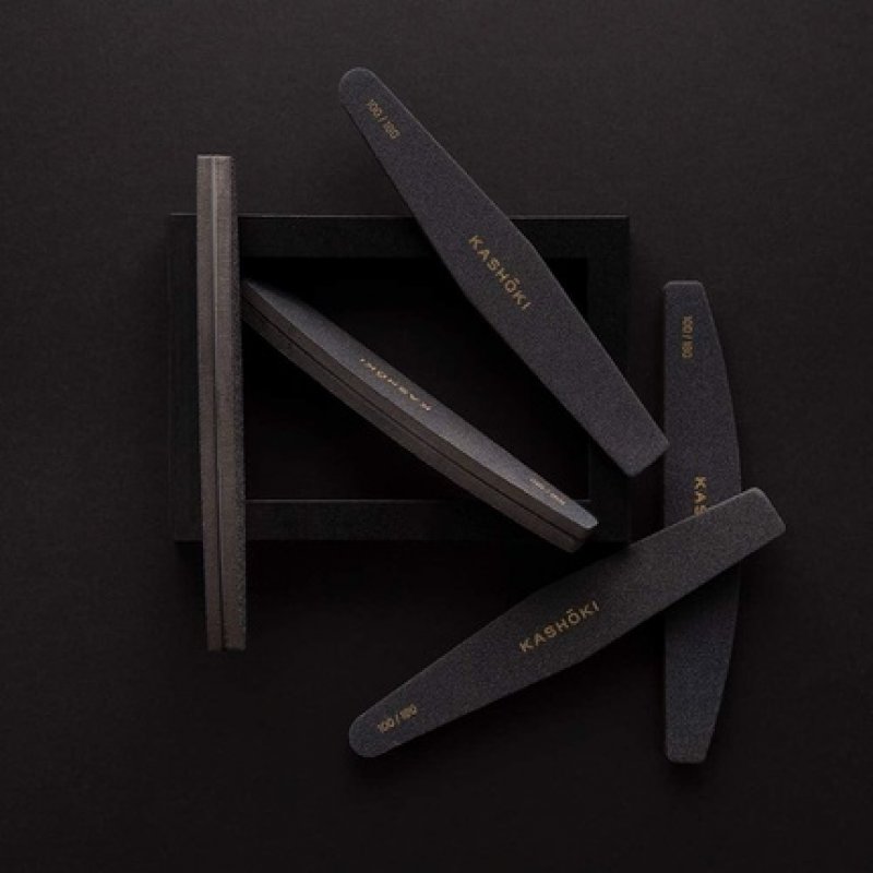 T4B KASHOKI Bridge Nail File Double-Sided Half Moon Nail File Grain for Natural Nails and Precision Artificial