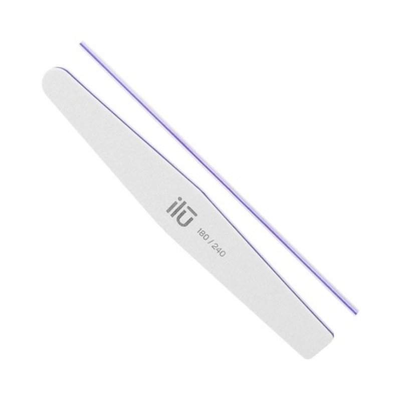 T4B ILU Professional Double Sided Buffer Nail File Trapeze 180/240 for Natural Acrylic Gel Nails